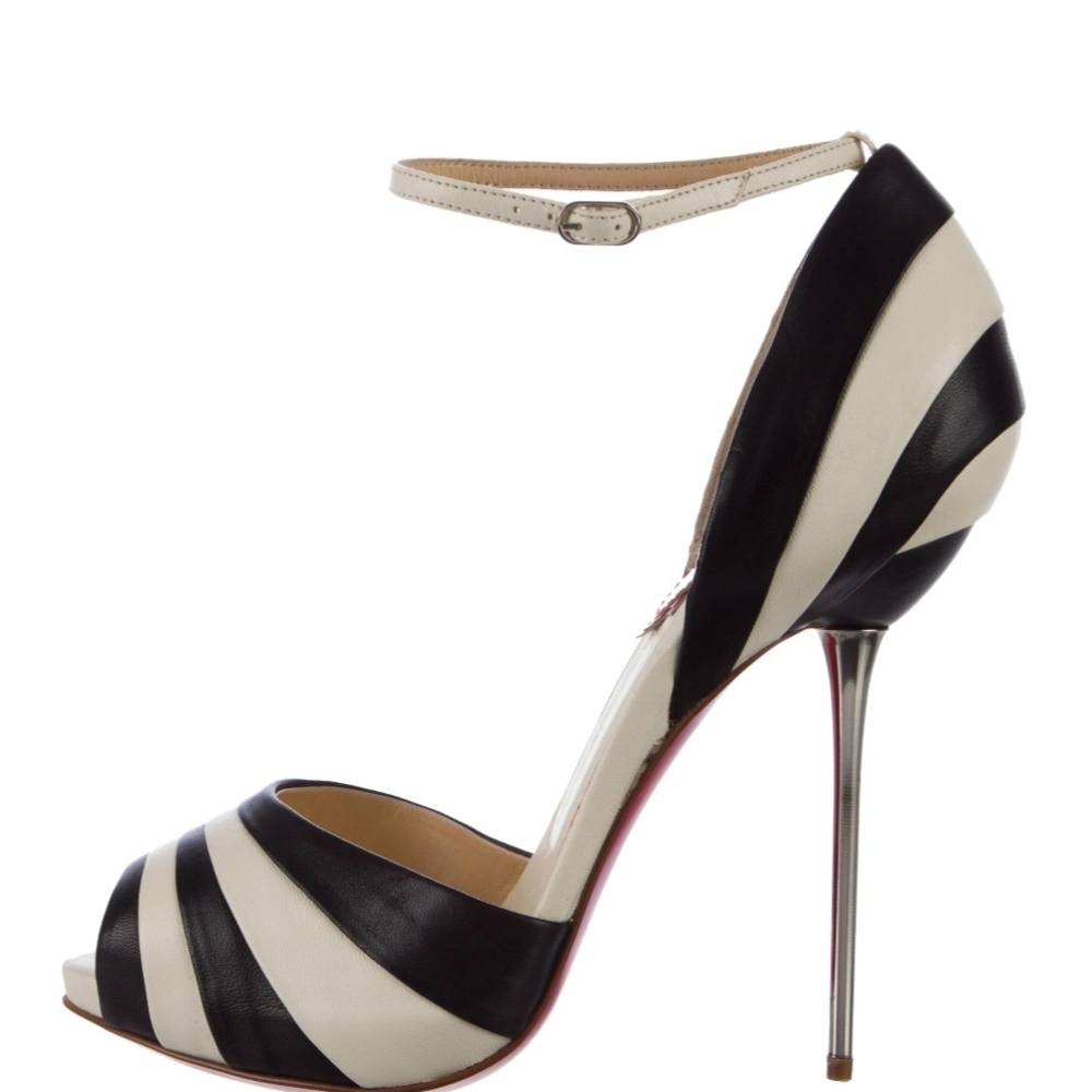 ISO CHRISTIAN LOUBOUTIN ARMADILLO BRIDE BLACK AND WHITE HEELS